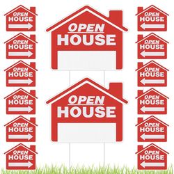 14 pc open house signs set stake