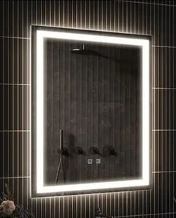 20 in. W x 28 in. H Rectangular Frameless LED Light with 3-Color and Anti-Fog Wall Mounted Bathroom Vanity Mirror