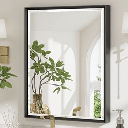 Brand New 24” x 32” Black a metal Framed bathroom Mirror