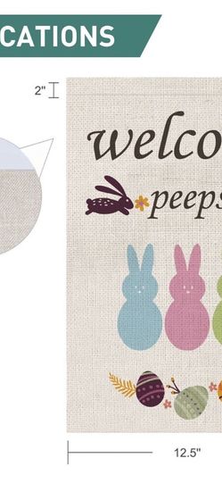Welcome Peeps Easter Garden Flag