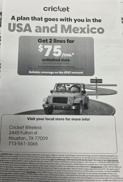 Cricket Wireless 2x75