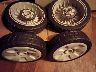 These are standard 8-inch wheels primarily used for Honda walk-behind walk-propelled mowers including the popular H RR216, HR215,  HRT216, and HRB215 