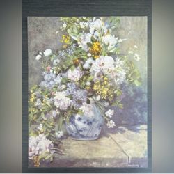 FLOWERS 1872 Artist Pierre-Auguste Renoir Fine Art Print 1950’s Vintage Original Yugoslavia Printed Antique Collectible French Impressionist Ephemera