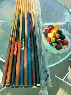 Pool table ball and stick