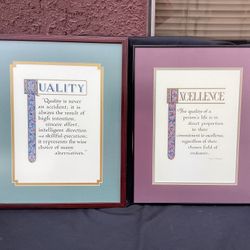 Quality And Excellence Framed