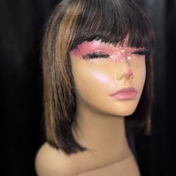 HUMAN HAIR BOB WITH ADJUSTABLE BAND