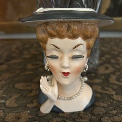 Vintage Lee Ward Lady Head Vase 