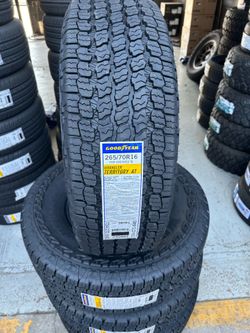 265/70/16 New set of Goodyear AT tires installed
