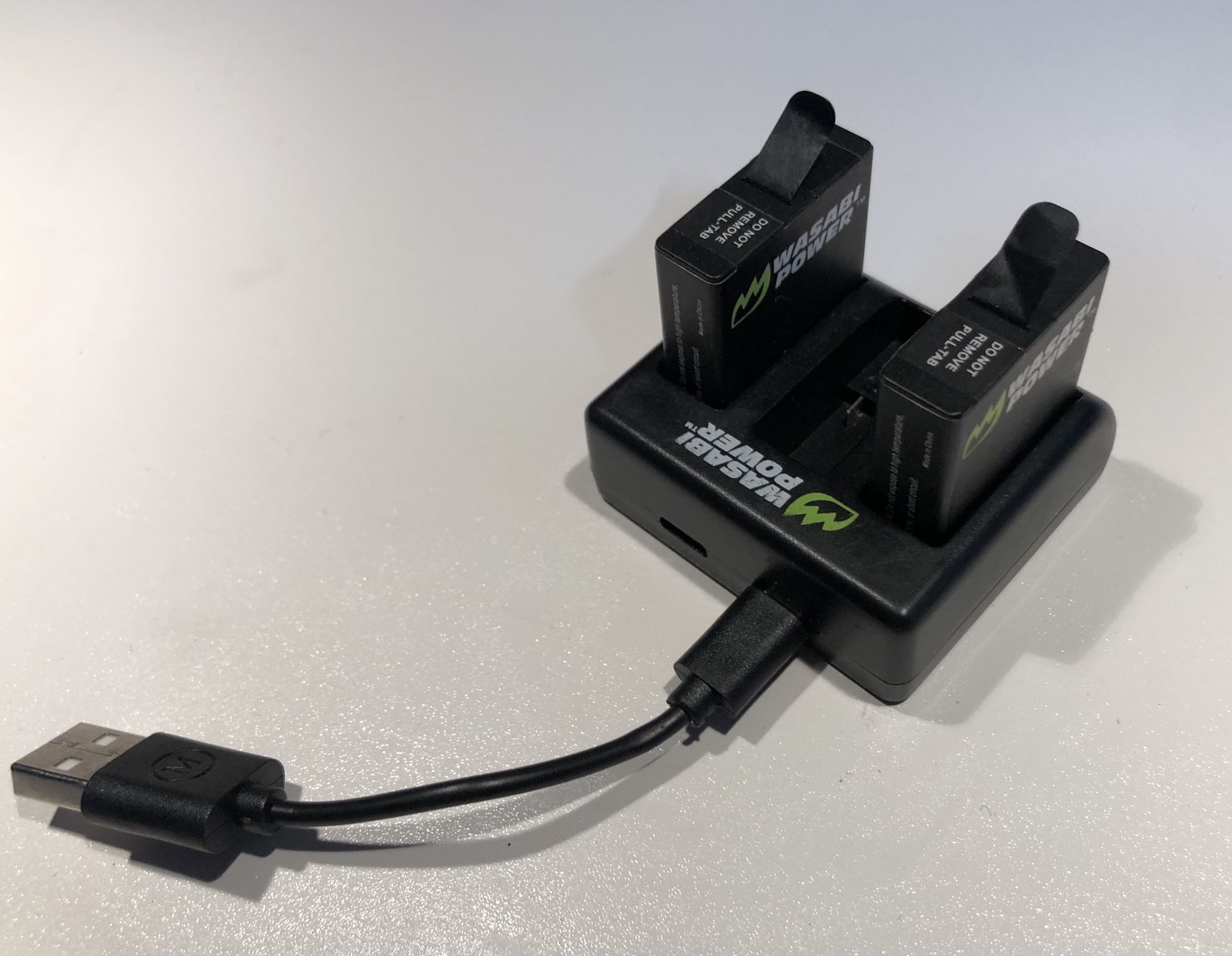 Wasabi Go Pro 3 bay charger w/(2) Go Pro Hero 5,6,&7 batteries