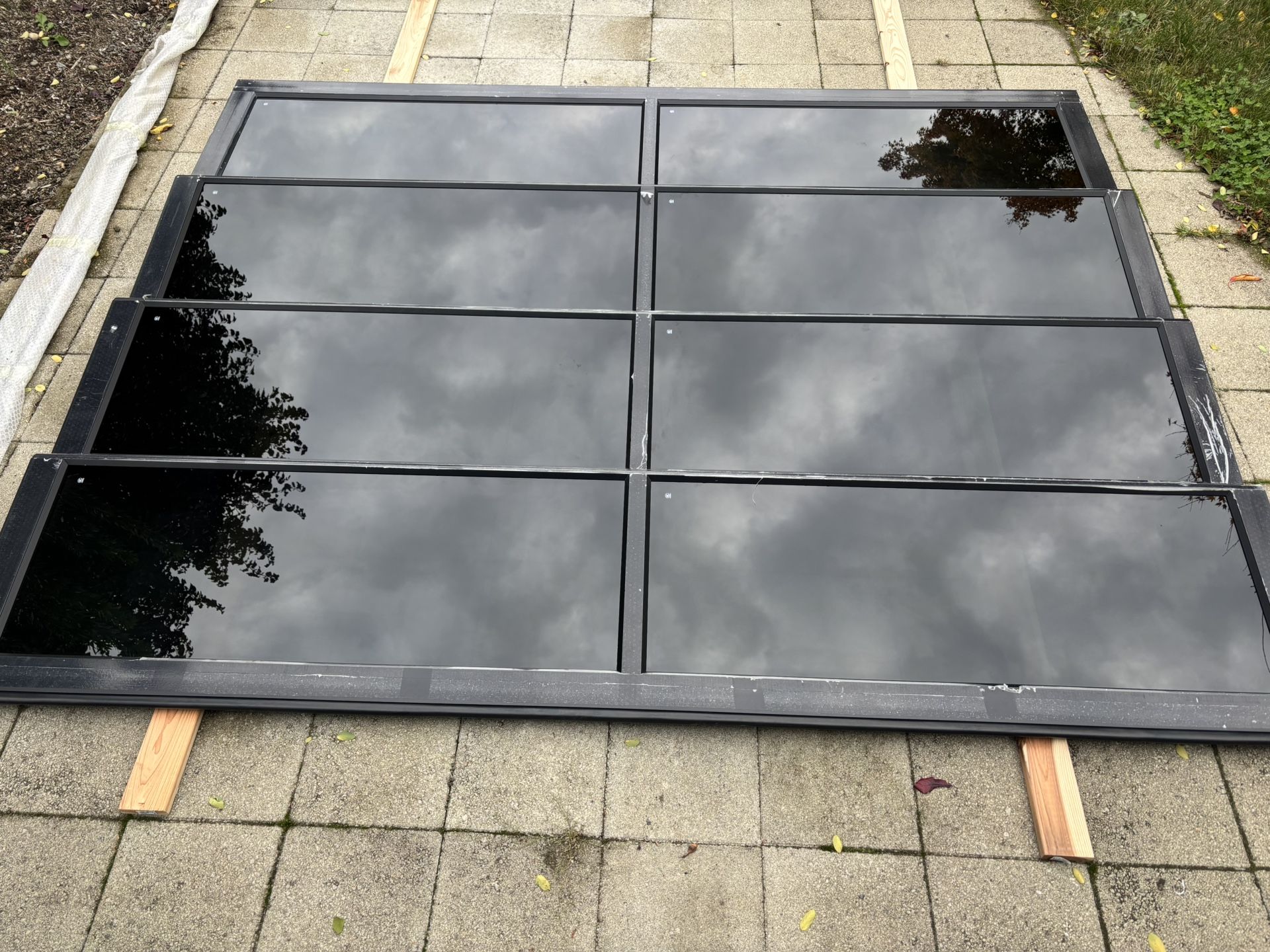 New Garage Door 9x7 Black Glass 