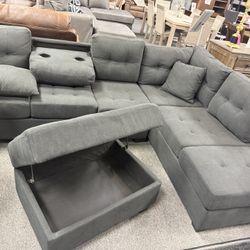 L-Shape Sectional With Storage Ottoman ☃️