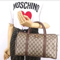 Authentic Vintage Gucci Interlocking GG Monogram Supreme Boston Doctor Satchel Bag