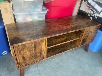 Cute tv stand with storage shelves