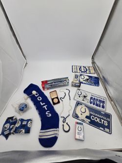 Indianapolis Colts Vintage NFL Memorabilia Lot Diecast Trucks Plates Faulk Coin