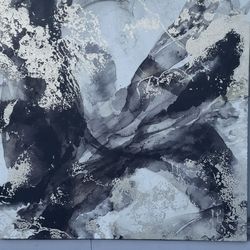 Wall Decor..30x30large  Print Style Painting With Gold Accents