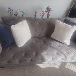 Gray Tufted Couch