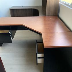 Desk L Shape Black Cherry