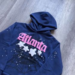 Navy Blue Atlanta Sp5der Hoodie 