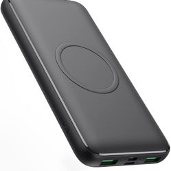 Wireless Portable Charger, Slim 13800mah Dual QC4.0 Fast Charging Power Bank, 15W Wireless Charging 25W PD Quick Charging Battery Pack, External Batte