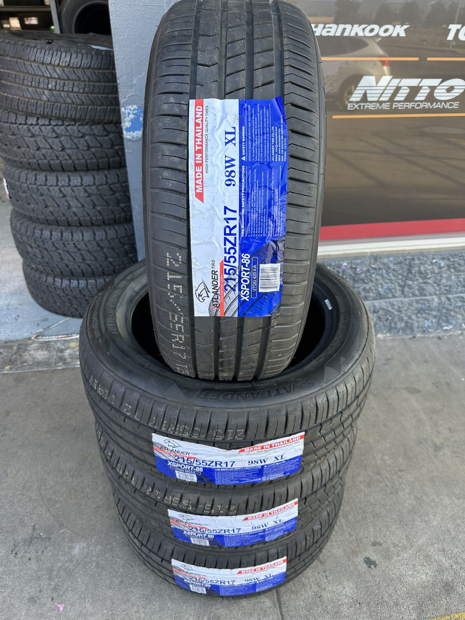 215/55/17 New Set Of Tires Installed 