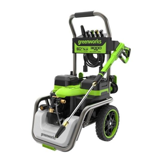 GREENWORKS Hybrid 60V 3000 PSI at 2.0 GPM Electric & Battery Powered Pressure Washer (Model: 5128202T)