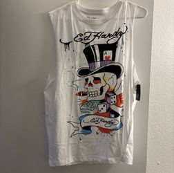 Ed Hardy "Punks Not Dead" Tank top – Off-White – Size M, L, XL