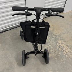 All-Terrain Folding Knee Cart for Adults for Foot Surgery, Adjustable Knee Cart with Basket, Knee Crutch Alternative for Broken Leg and Ankle Injuries