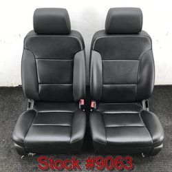 Black Leather Front Bucket Seats For 2014 GMC Sierra SLT All Terrain Seat Stock #9063