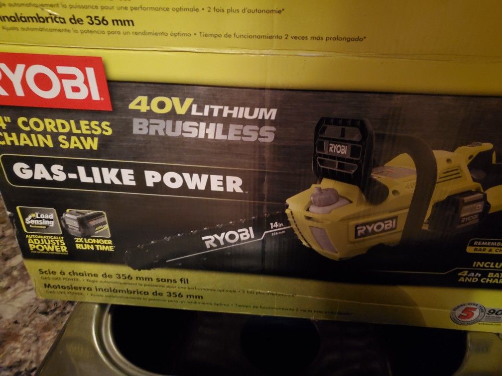 RYOBI 40V BRUSHLESS CORDLESS 14" CHAINSAW