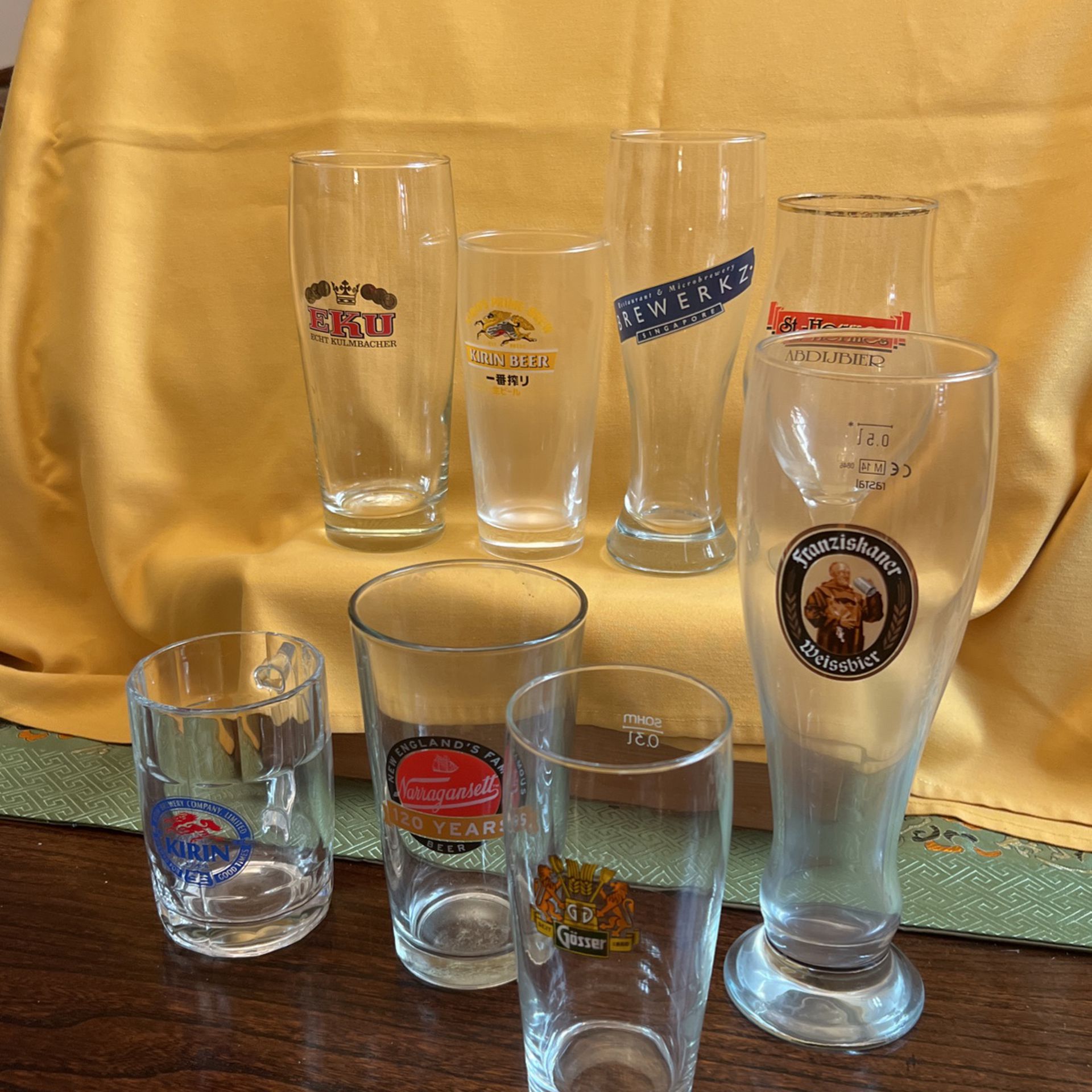 Assorted Logo Beer Glasses (8)
