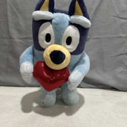 Bluey  Valentine’s Day Plush  Greeter  Bluey  Holding A Red Heart
