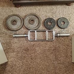 Olympic Plates and Tricep Bar