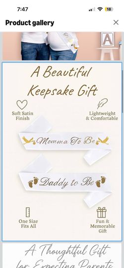 Baby shower sash