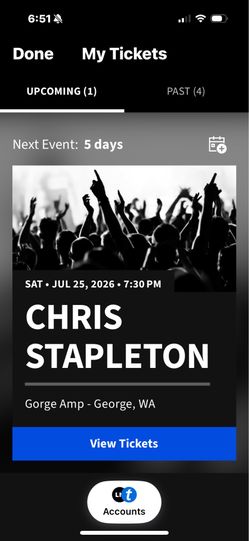 Chris Stapleton Gorge amphitheater Saturday 724   -2 tickets