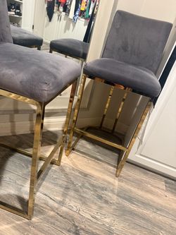 Gold and grey bar stools