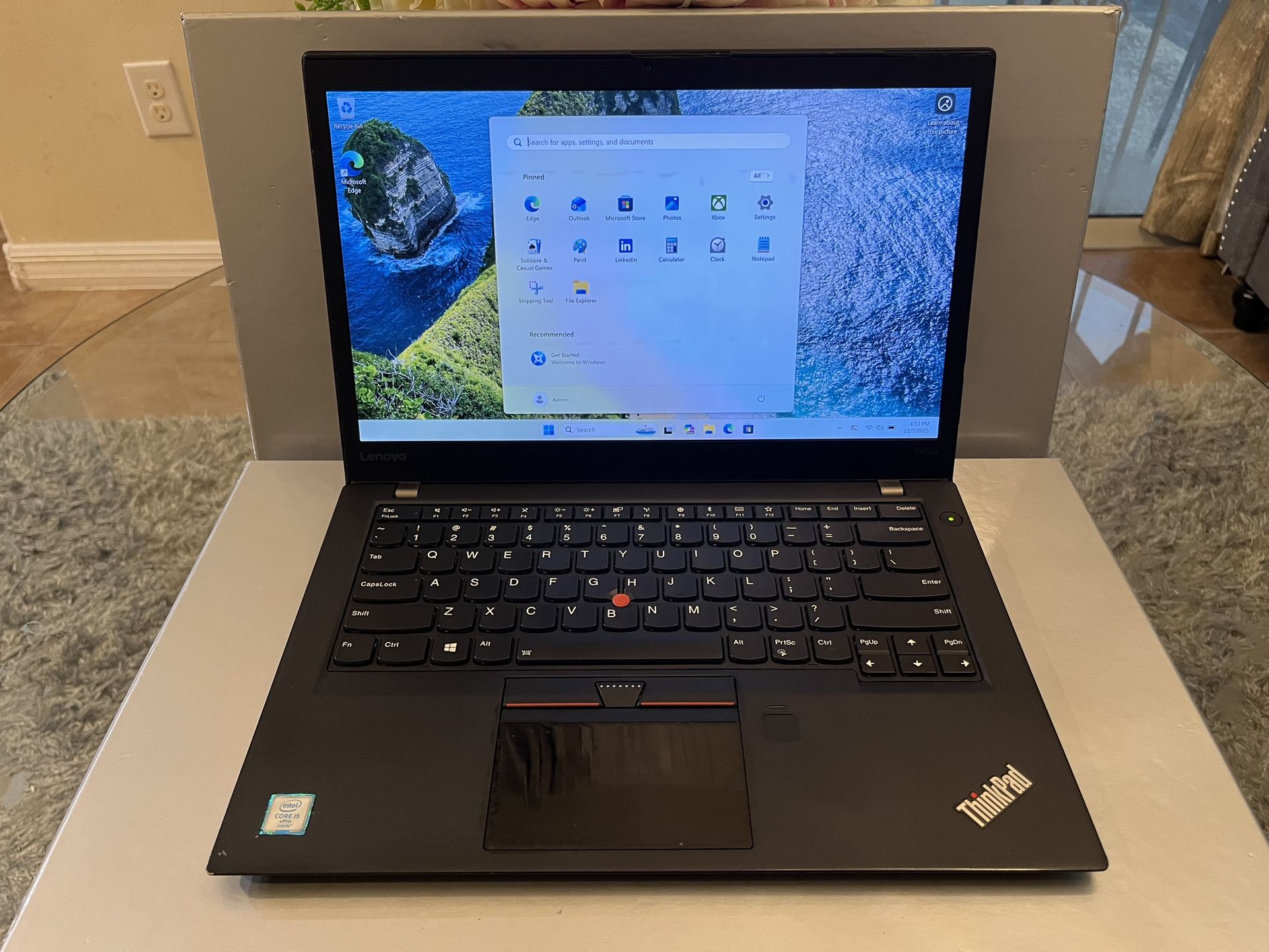 Lenovo Thinkpad T470s 14" Notebook Intel i5 12GB RAM 240GB SSD Windows 11 w/ Charger- $120