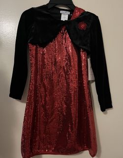 Girls Size 7 Red Sequin Dress