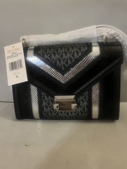 New Michael Kors Designer black Whitney Multi Color Purse