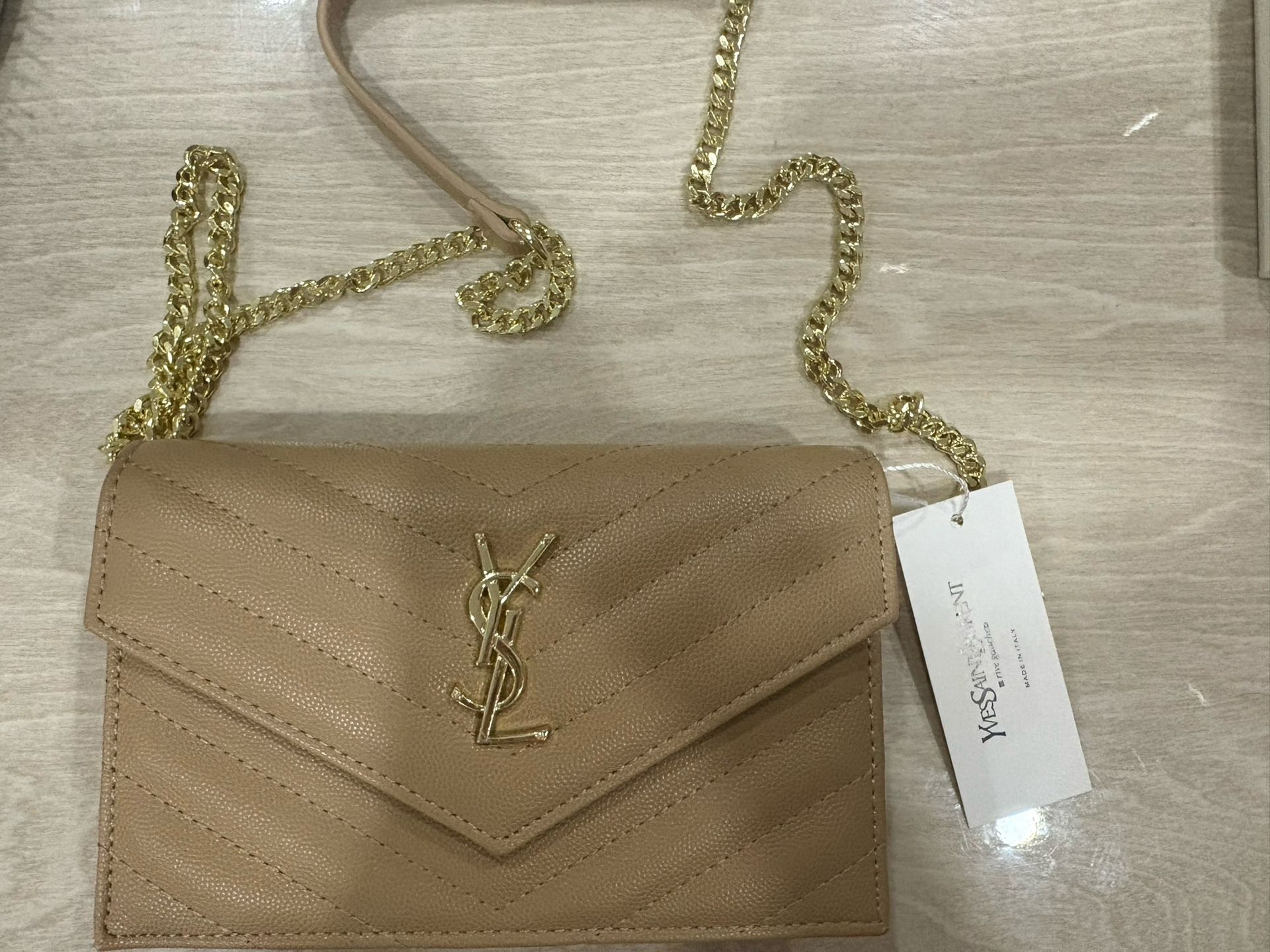 Ysl Envelope Crossbody Bag Beige