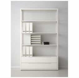 SHELF UNIT w/ DRAWERS - WHITE