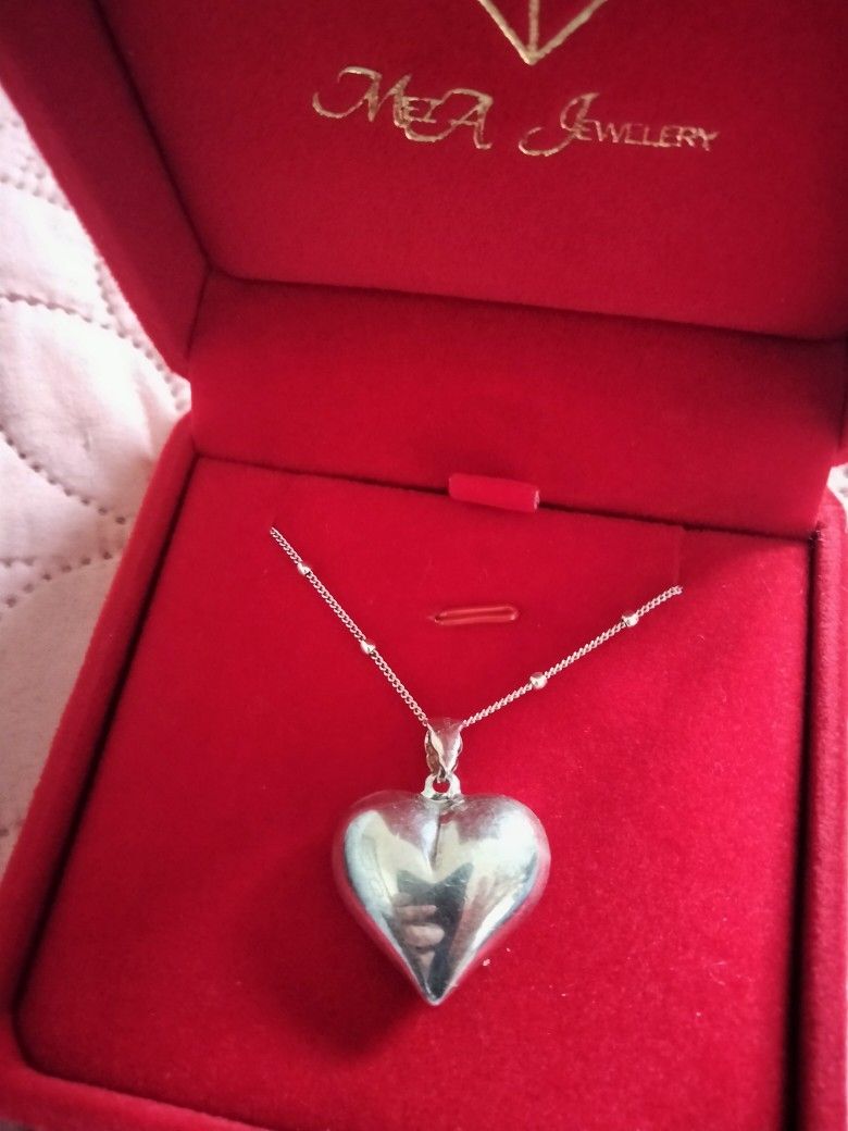 Sterling Silver Heart And Necklace 