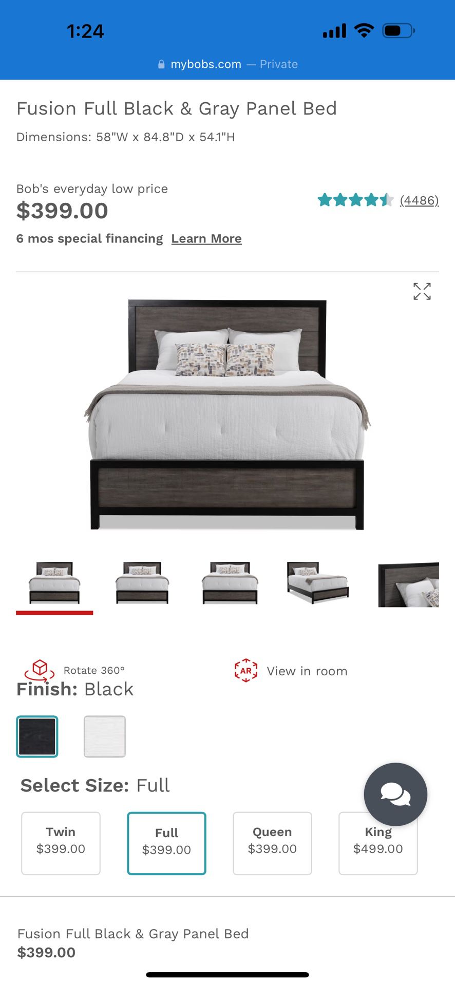 Full Bed frame With Headboard And Box Spring