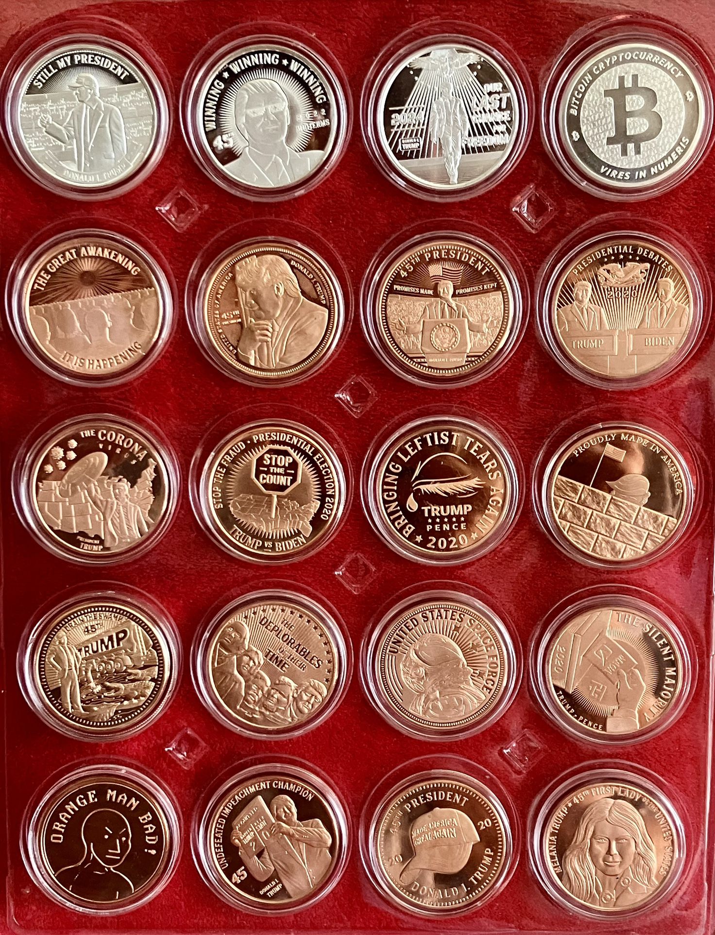 Lot DONALD TRUMP BITCOIN 1 OZ SILVER COPPER ROUND COIN ‼️ Price Is FIRM ‼️