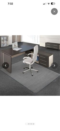 Office Chair Mat for Carpet, 48'' x 60'' Clear Floor Mat for Low and No Pile Carpeted Floors, Thick and Sturdy Carpet Protector for Work, Home, Gaming