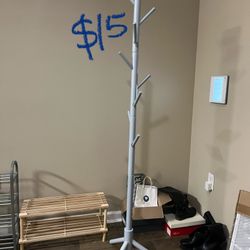 Wooden Grey Coat Rack 