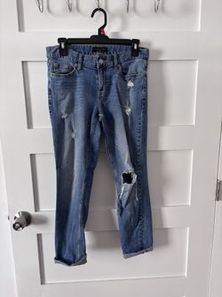 Banana Republic Blue Boyfriend Jeans with Distressed Details