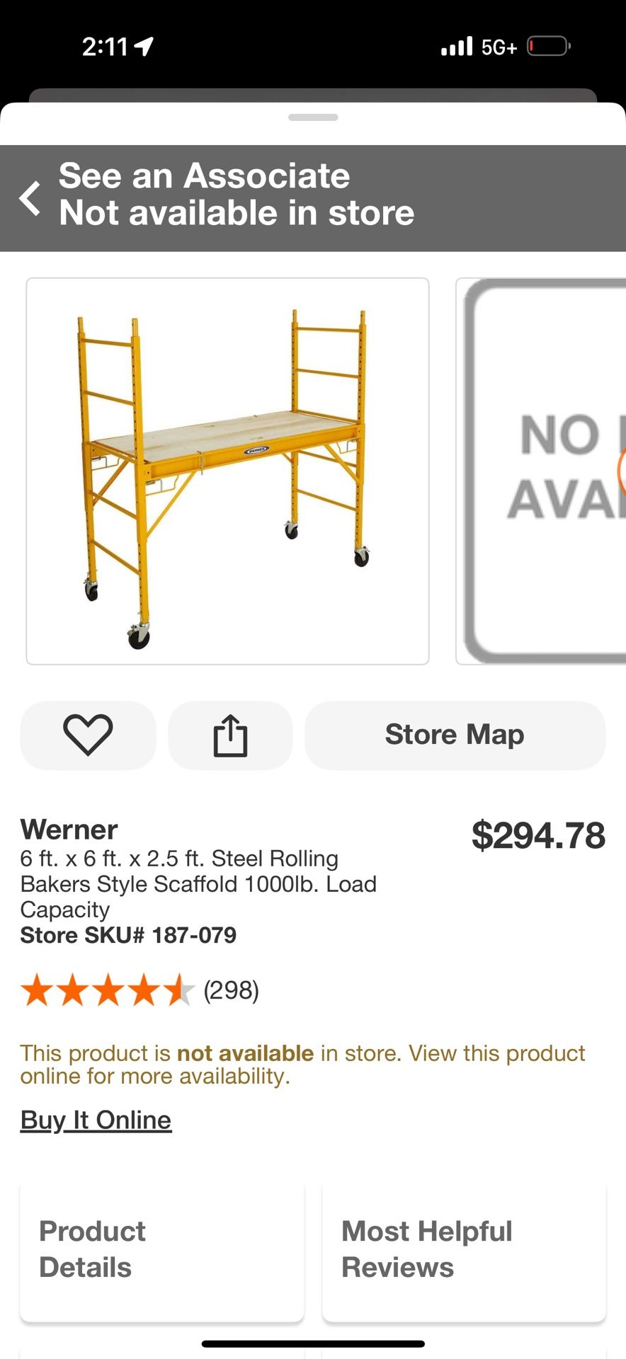 6 Ft Rolling Bakers Style Scaffold 1000 Lbs