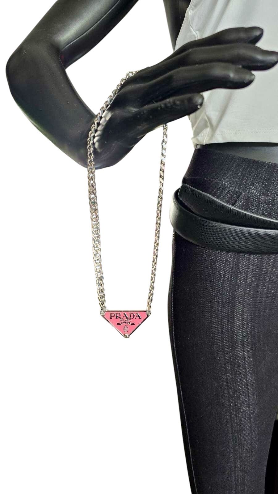 25” Unsex Adjustable Repurposed Triangle Logo Necklace