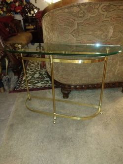 Beautiful small glass and metal entryway table