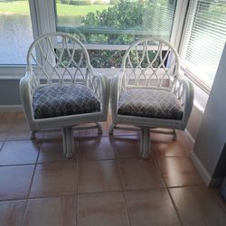 2 Vintage White Painted Rocking Chairs